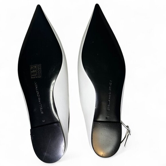 Stella McCartney White Zipit Slingback Flats EU 37 NWOT - Picture 16 of 16